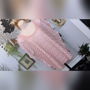 Lavish Pink Lace Batwing Blouse Top XL
